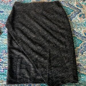 Elegant Black Asymmetrical Pencil Skirt Knee-Length